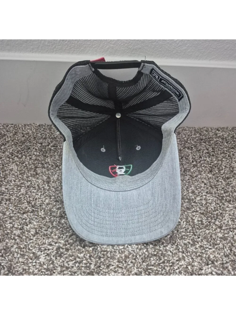 Ariat Snapback Trucker Hat Gray with Italian Flag Logo Adult One Size